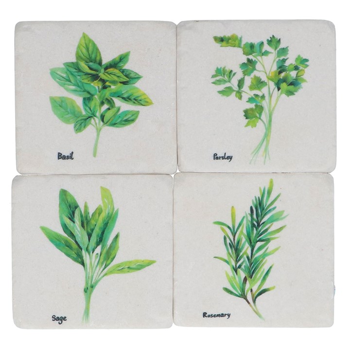 gisela graham Set of 4 Resin Coasters - Herbs