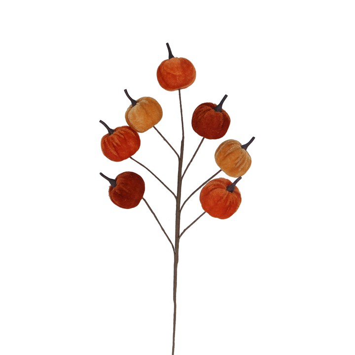 gisela graham Spray - Autumn Mix Velvet Mini Pumpkin