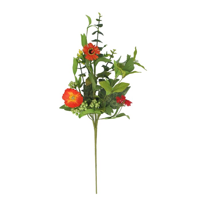 gisela graham Spray - Orange Poppy/Green Leaf