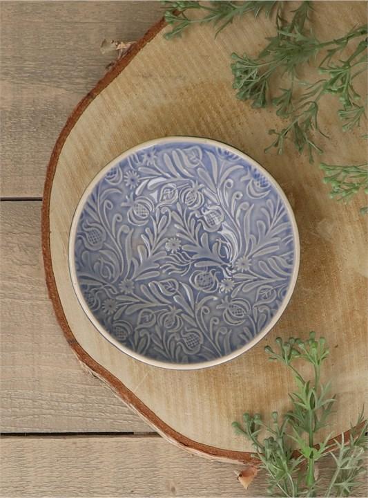 Gisela Graham Stoneware Bowl - Blue Country Flowers