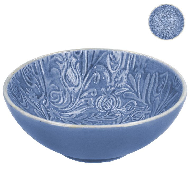 gisela graham Stoneware Bowl - Blue Country Flowers