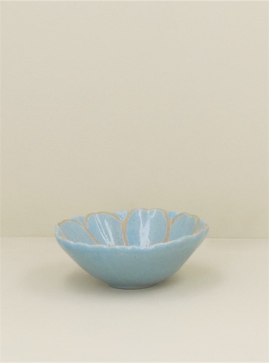 Gisela Graham Stoneware Bowl - Blue Flower