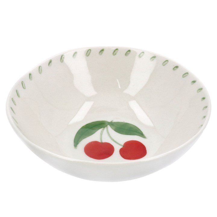 gisela graham Stoneware Bowl - Hand Painted Cherry
