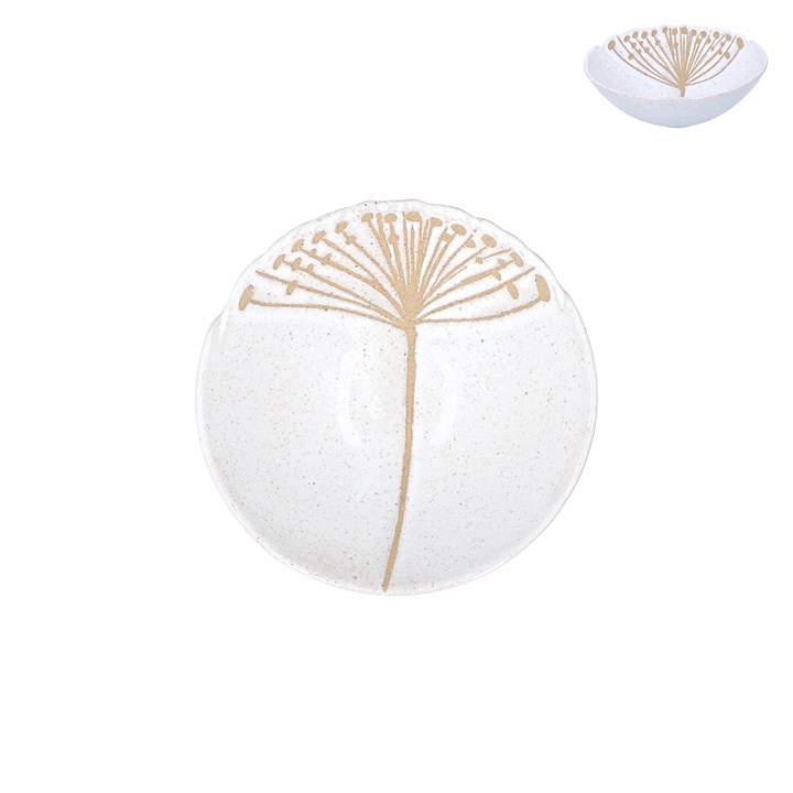 gisela graham Stoneware Bowl - White Seed Head