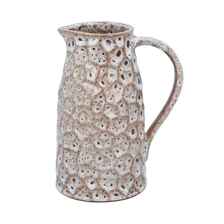 gisela graham Stoneware Crater Jug - Brown Speckled