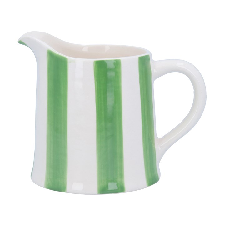 gisela graham Stoneware Creamer Jug - Green Stripe