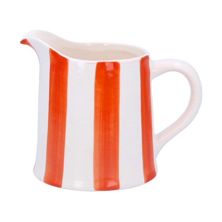 gisela graham Stoneware Creamer Jug - Orange Stripe