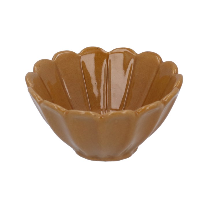 gisela graham Stoneware Fluted Mini Bowl - Mustard