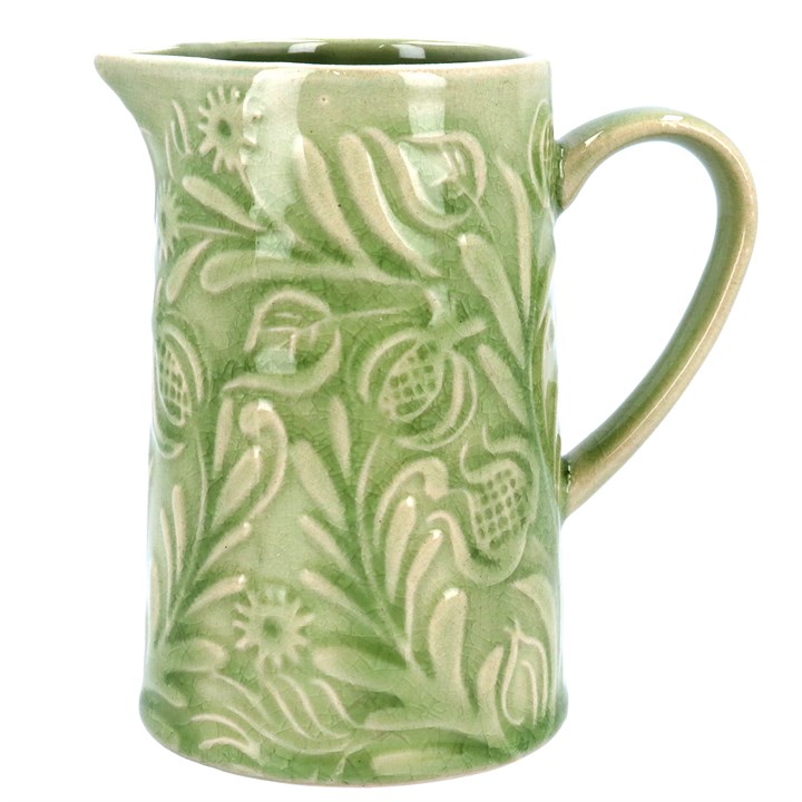 gisela graham Stoneware Jug - Green Country Flowers