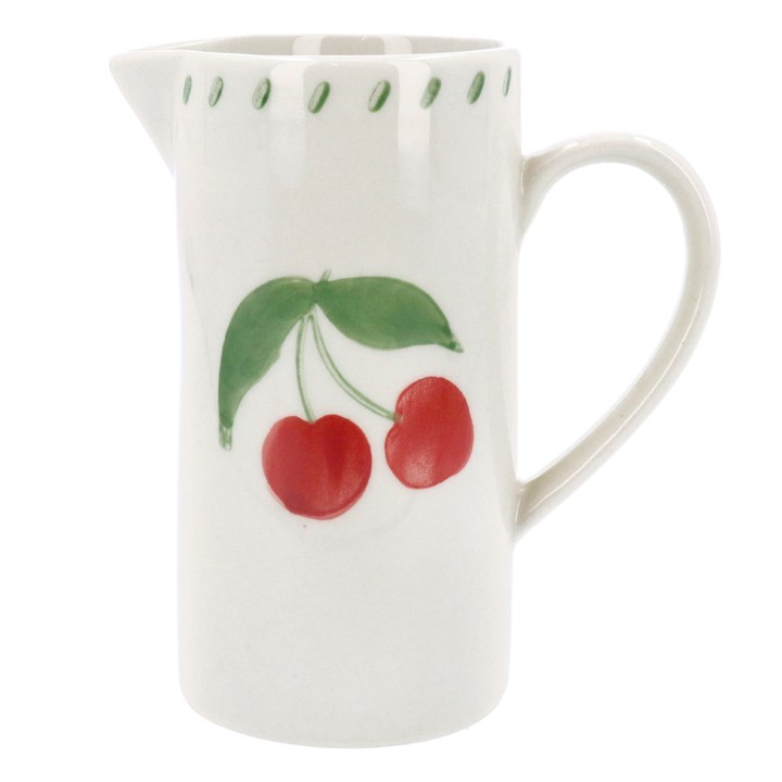Gisela Graham Stoneware Jug - Hand Painted Cherry