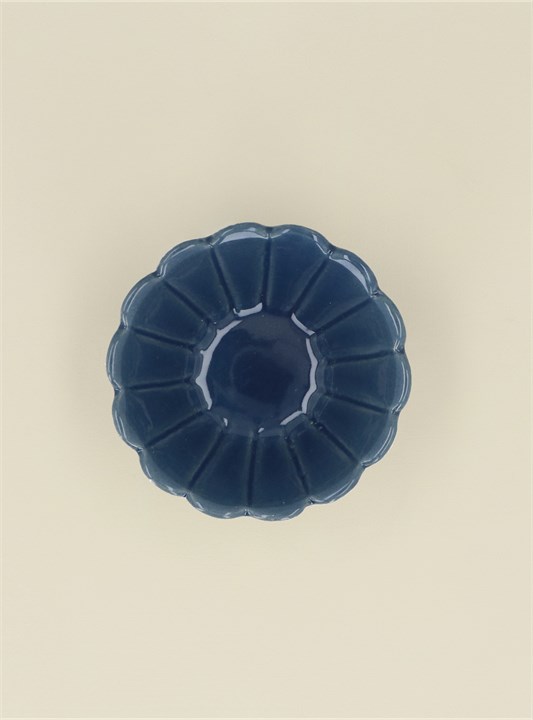 Gisela Graham Stoneware Mini Bowl - Blue Fluted