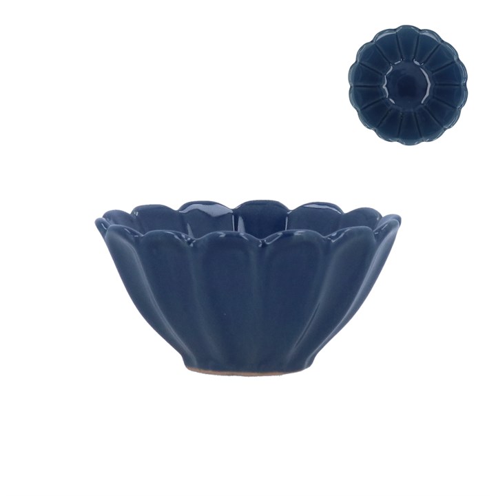 gisela graham Stoneware Mini Bowl - Blue Fluted