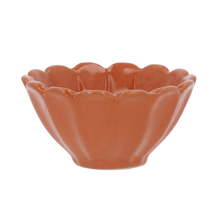 gisela graham Stoneware Mini Bowl - Orange Fluted