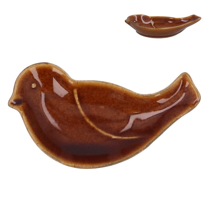 gisela graham Stoneware Mini Dish - Brown Bird