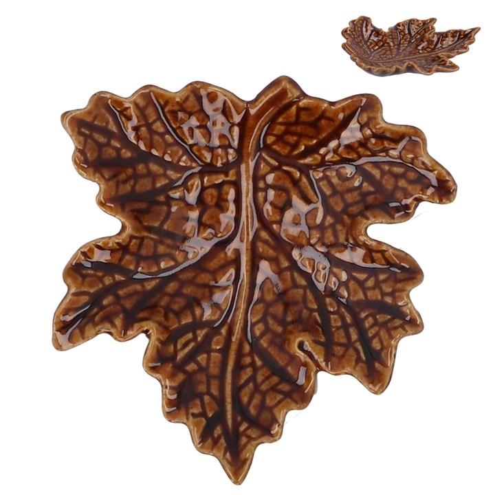 gisela graham Stoneware Mini Dish - Brown Maple Leaf