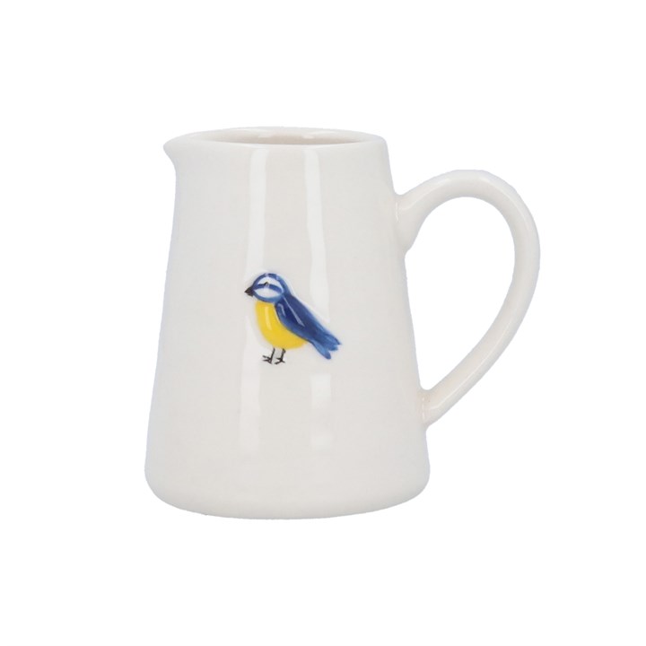 Gisela Graham Stoneware Mini Jug - Blue Tit