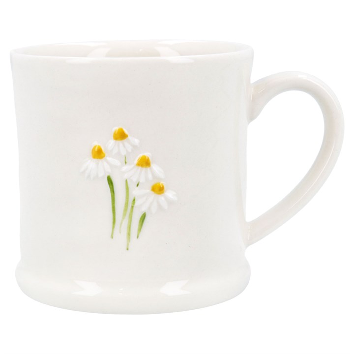 gisela graham Stoneware Mini Mug - White Daisies