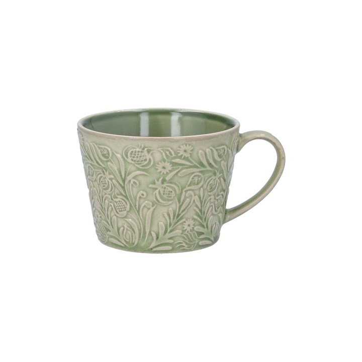 gisela graham Stoneware Mug - Green Country Flowers