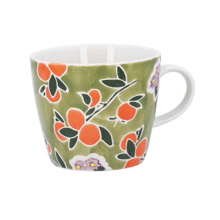 gisela graham Stoneware Mug - Green Satsuma Branch