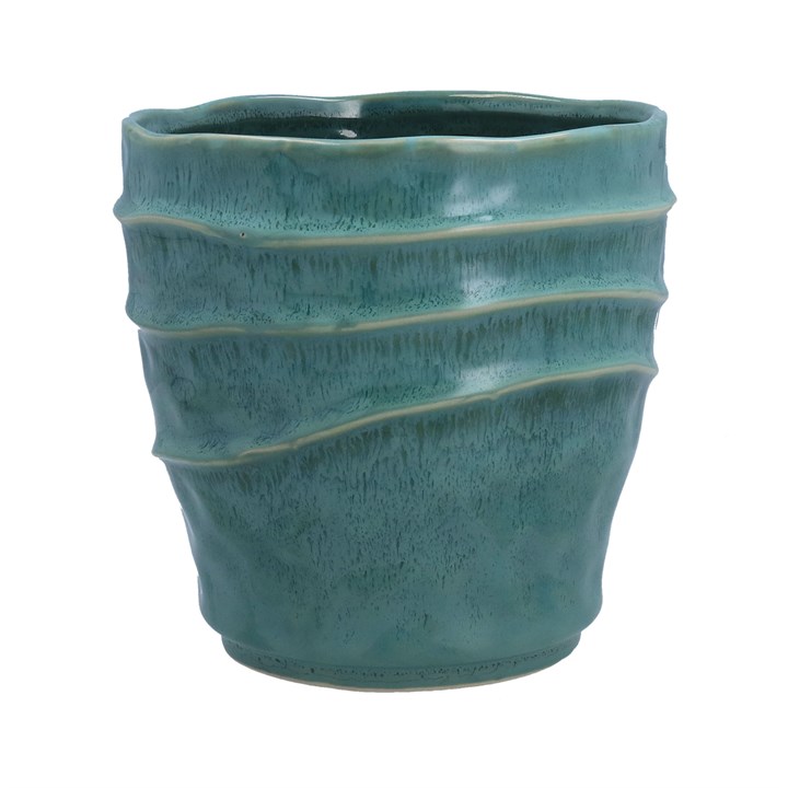 gisela graham Stoneware Pot Cover - Seafoam Wave