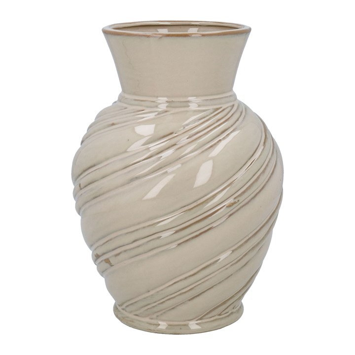 gisela graham Stoneware Vase - Taupe Twist