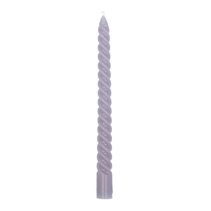 gisela graham Taper Candle - Soft Grey Twist