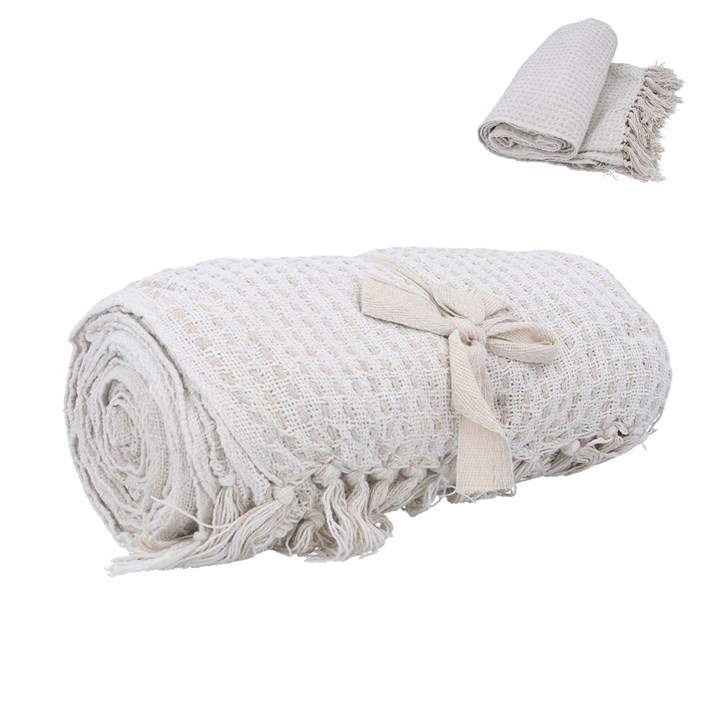 gisela graham Throw - Off White Boucle