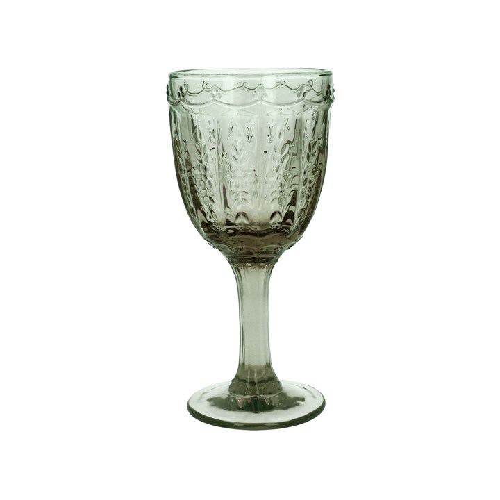 gisela graham Wine Glass - Green Pressed Goblet