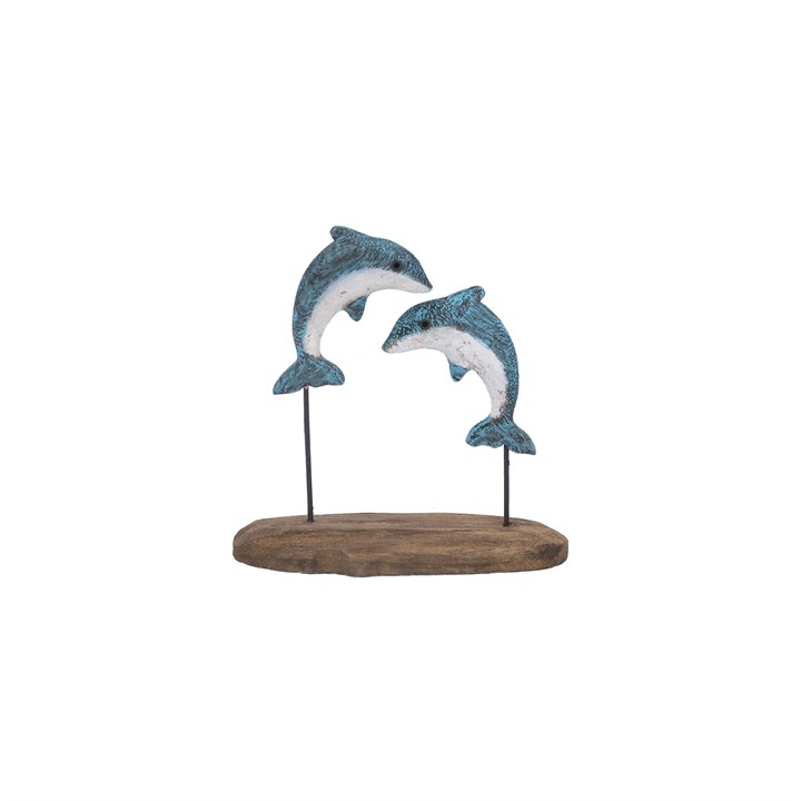 gisela graham Wood Ornament - Rustic Dolphin Duo