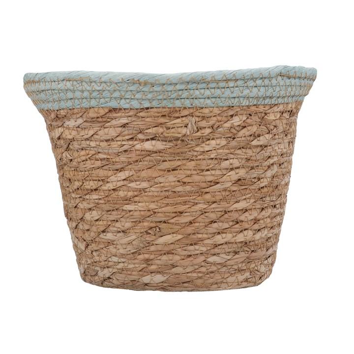gisela graham Woven Pot Cover - Blue Trim