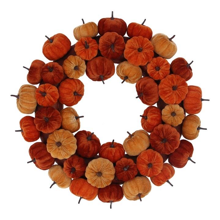 gisela graham Wreath - Autumn Velvet Pumpkin Mix