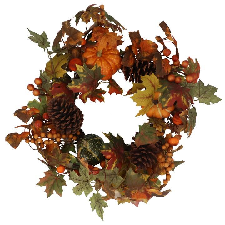 gisela graham Wreath - Mixed Pumpkin & Cone