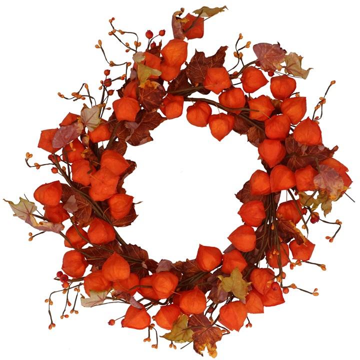 gisela graham Wreath - Orange Physalis & Autumn