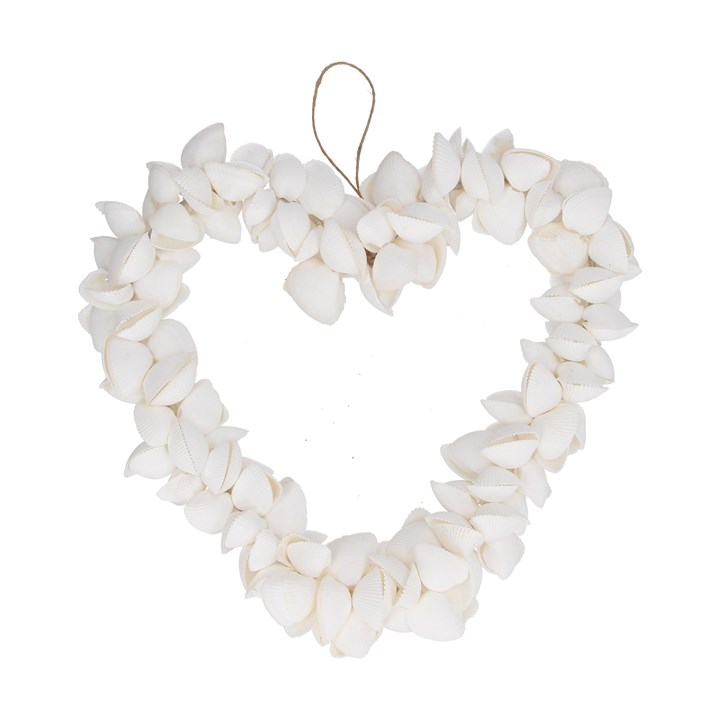 gisela graham Wreath - White Clam Shell Heart