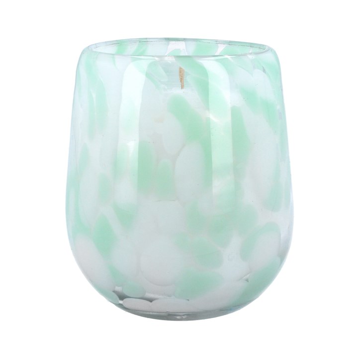 gisela graham Glass Scented Candle - Mint Green Marble