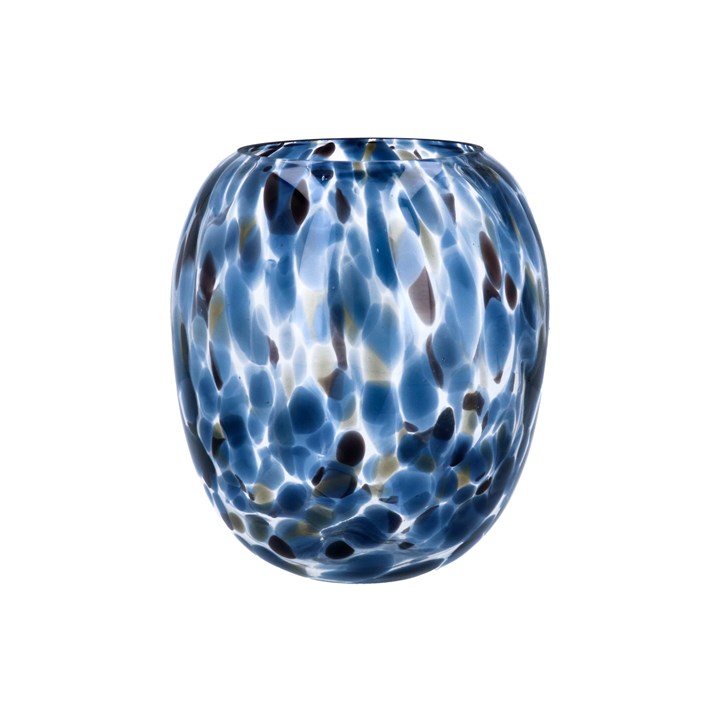 gisela graham Glass Vase - Balloon Blue Tortoiseshell Small