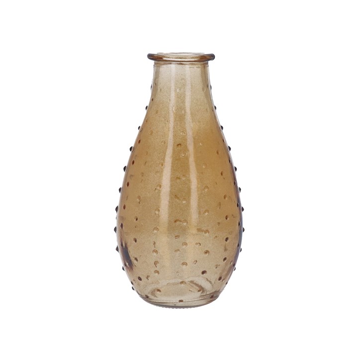 gisela graham Glass Vase - Light Amber Dimple Pear Bud