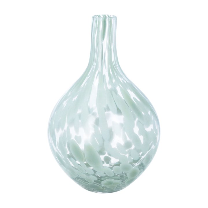 gisela graham Glass Vase - Sage Green Tortoiseshell Bulb