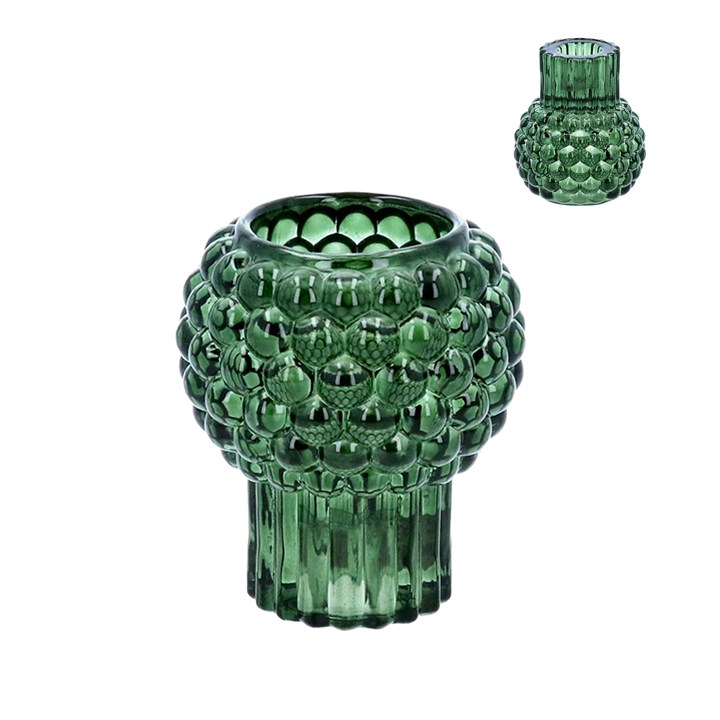 gisela graham Green Glass Bobble Crown/T-lite Holder