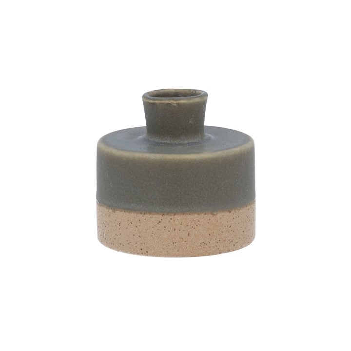 gisela graham Mini Stoneware Decorative Vase - Sage Speckle