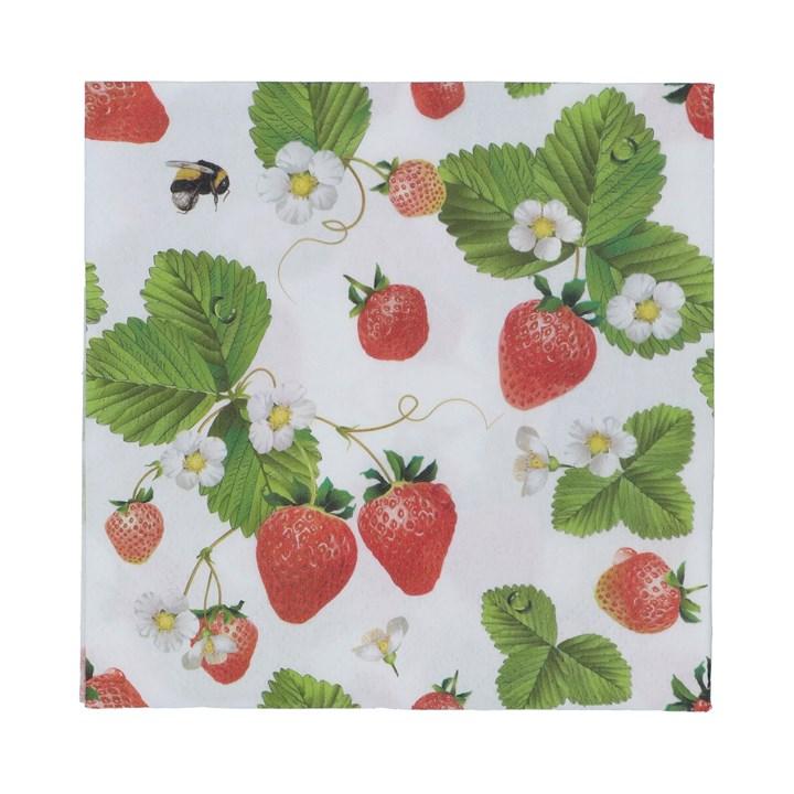 gisela graham Pack of 20 Paper Napkins - Strawberry Flowers