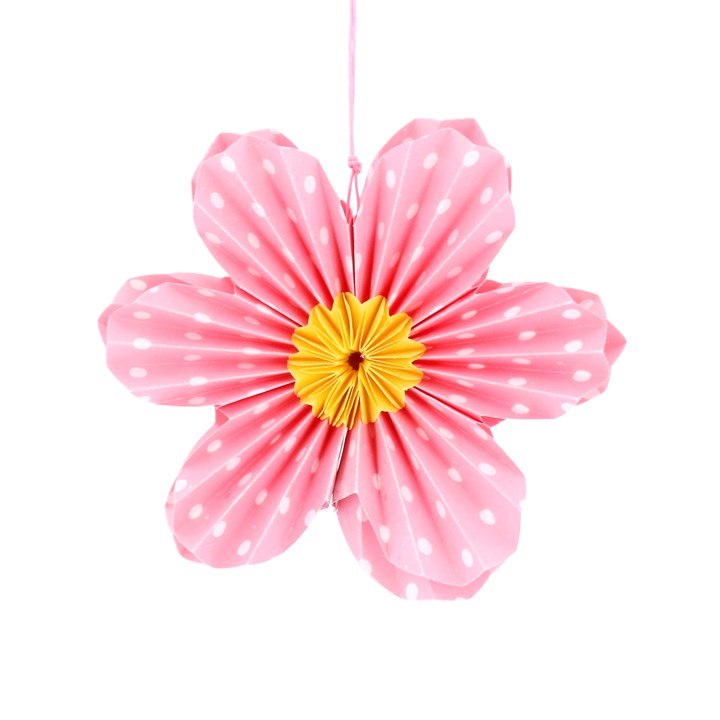 gisela graham Paper Decoration - Pink Polka Dot Flower