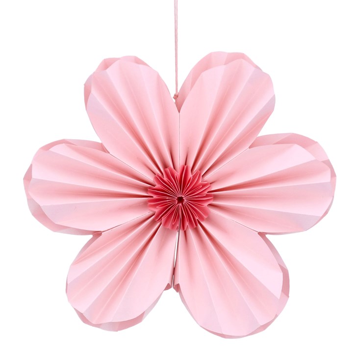 gisela graham Paper Decoration - Pink Six Petal Flower