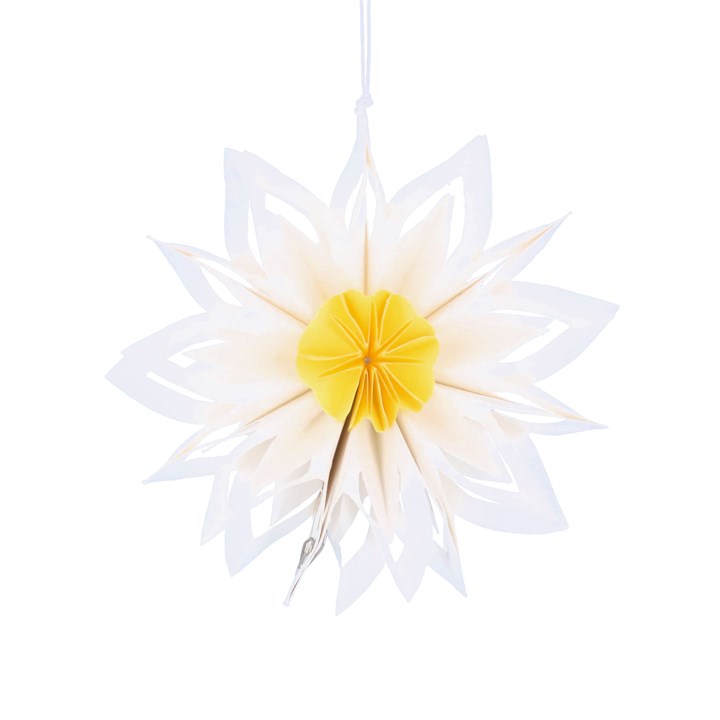 gisela graham Paper Decoration - White Filigree Petal Flower