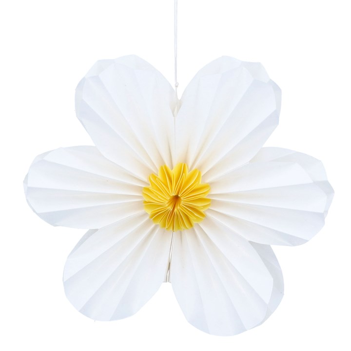 gisela graham Paper Decoration - White Six Petal Flower