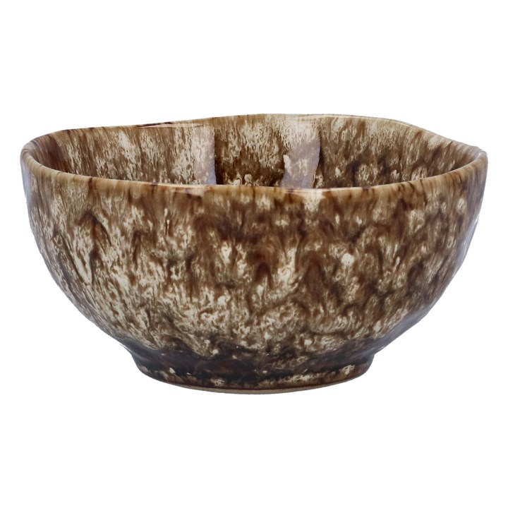 gisela graham Porcelain Mini Bowl - Brown Reactive Glaze