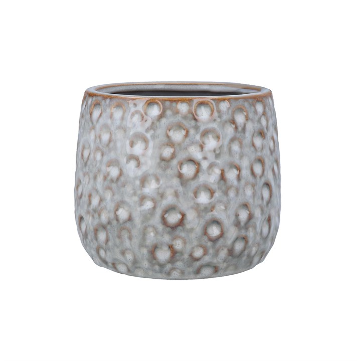 gisela graham Reactive Glaze Moon Stoneware Pot Cover Sml