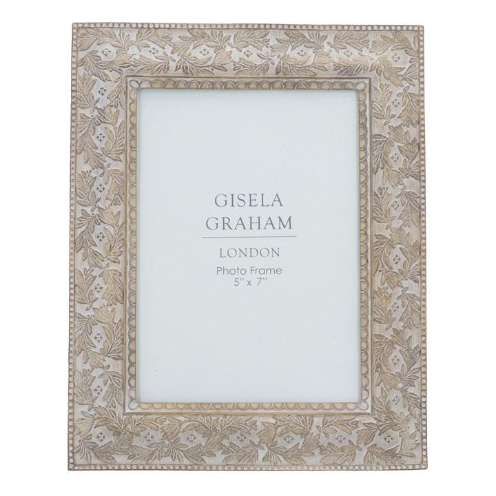 gisela graham Resin Photo Frame (5x7) - Taupe Wood Effect Leaf