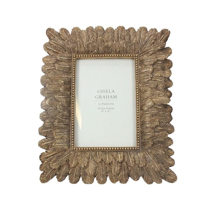 gisela graham Resin Photo Frame - Antiqued Gold Feather