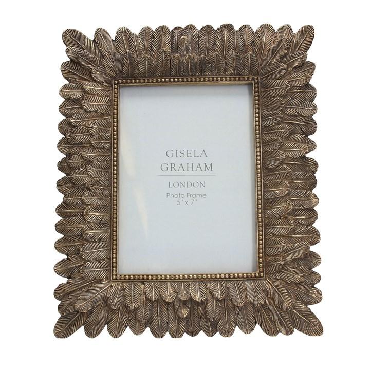 gisela graham Resin Photo Frame - Antiqued Gold Feather